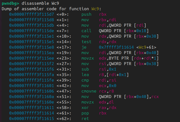 Breakpoint snapshot just before Wc9 calls into the XOR routine